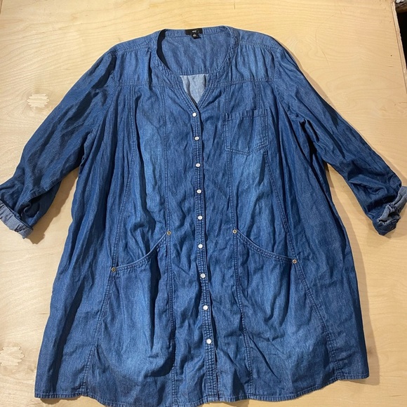 Ellos Denim Blue Women's Dress 1X (22/24) (ND) - Picture 4 of 7